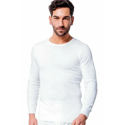 T-Shirt Homme Manches Longues Interlock Coton Blanc - My Medical