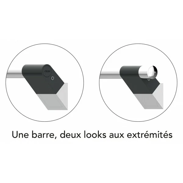Barre d'Appui Droite - 60 cm - ONYX Duo Black - AKW