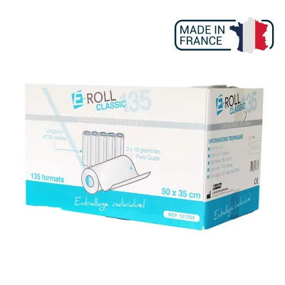 Drap d'examen blanc lisse - E-ROLL CLASSIC LISSE - 135 formats - Carton de 9 rouleaux - Euromédis