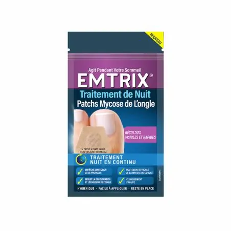 Emtrix - Traitement Mycose de l'ongle - 14 Patchs de Nuit