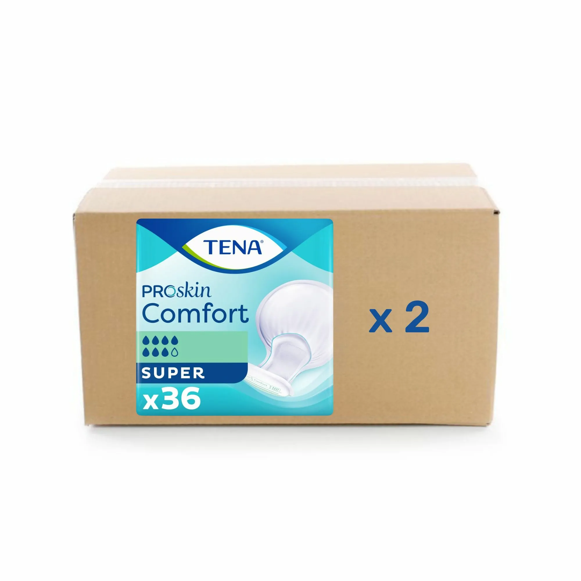 Protection anatomique Tena Confort ProSkin - Super - carton 2x36U - Tena