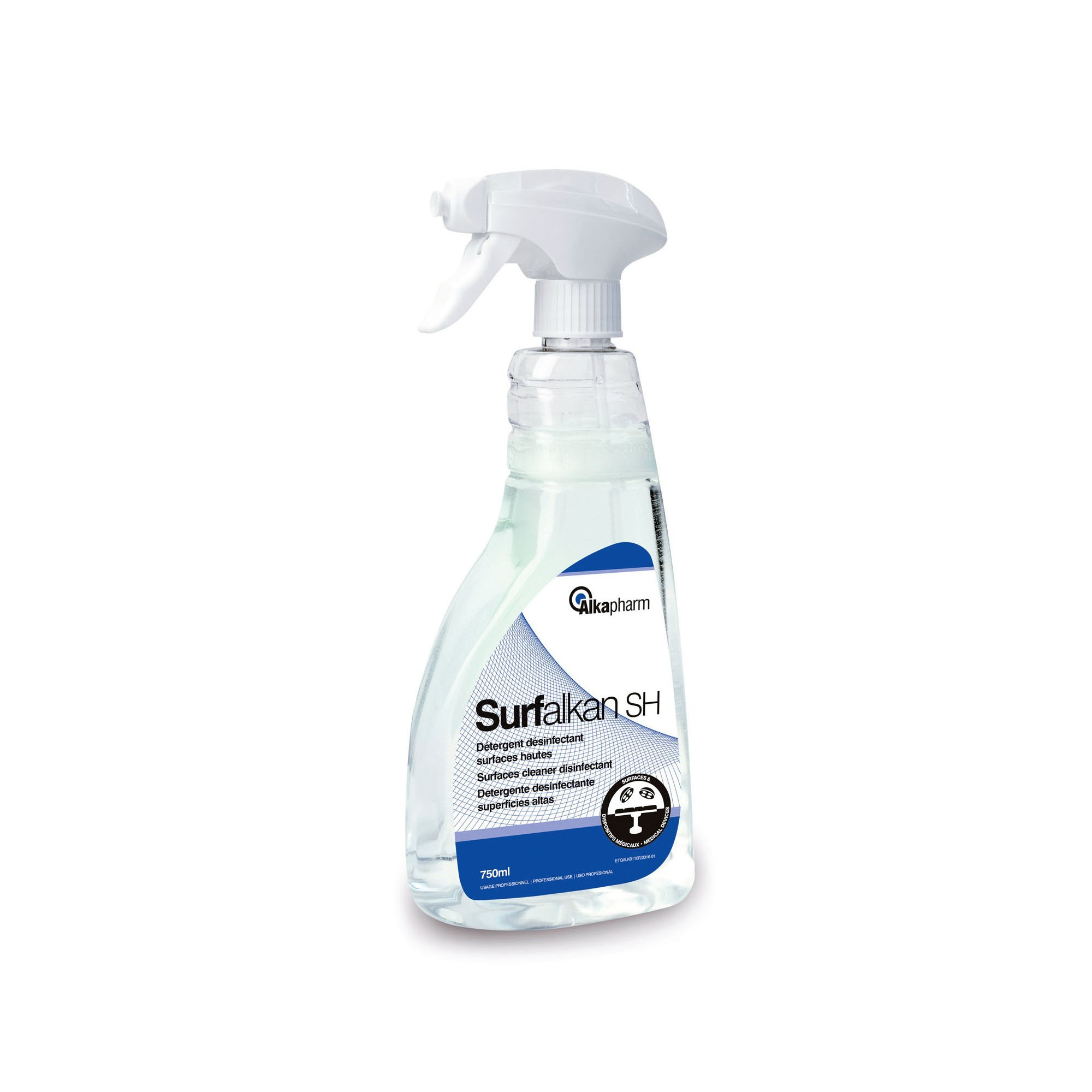Surfalkan - Détergent désinfectant - Flacon spray - 750 ml - Alkapharm