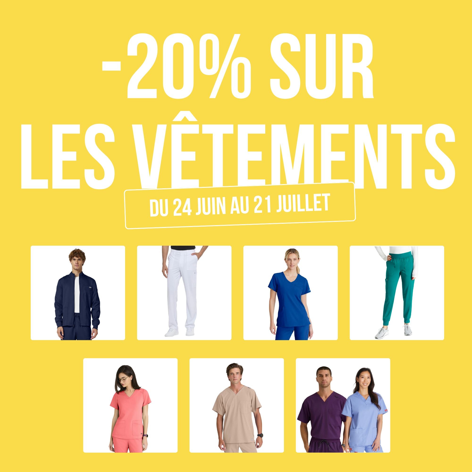 -20% sur les blouses et pantalons médicaux - Soldes