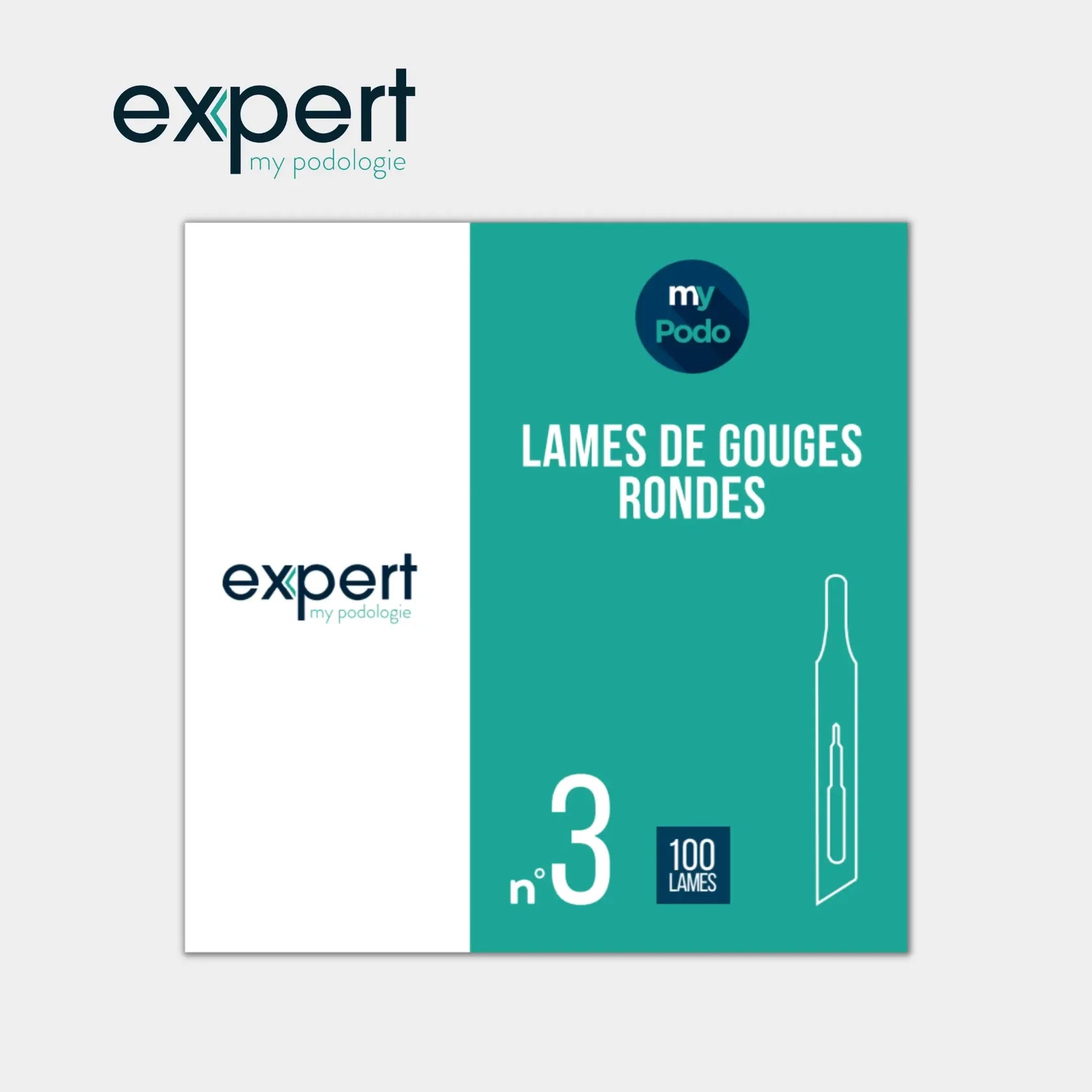 100 Lames de gouges stériles - Rondes - Expert by My Podologie