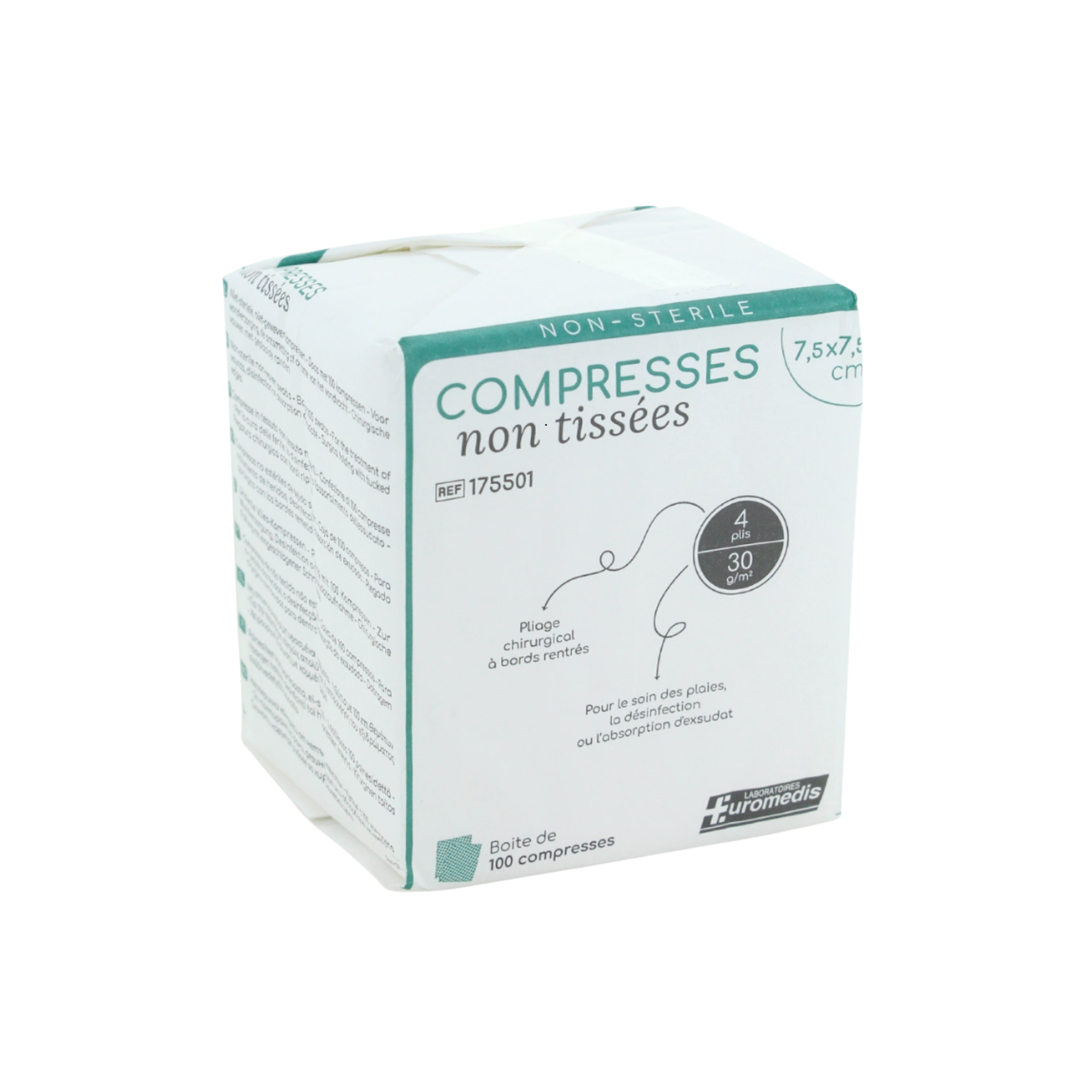 Compresa no tejida no estéril - 30g/m2 - Euromédis