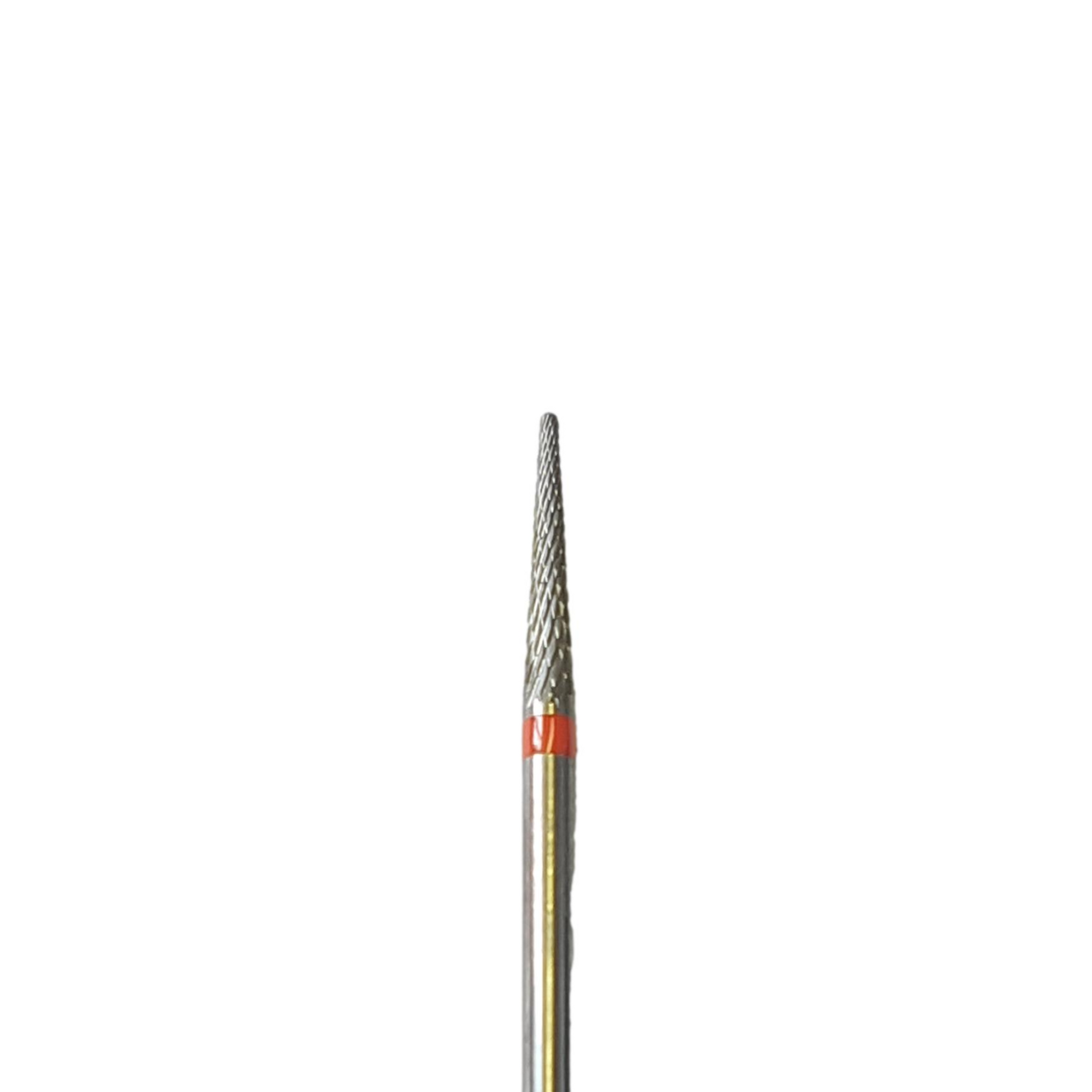 Fraise E0120 Carbure de tungstène - Abrasion et finition des ongles fins - Denture croisée fine - Forme conique - 2,3 mm