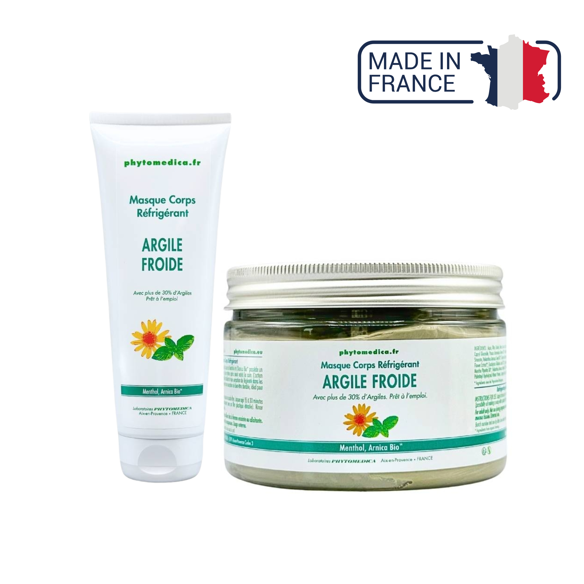Argile froide - Masque corps réfrigérant - 2 contenances - Phytomédica - My Médical