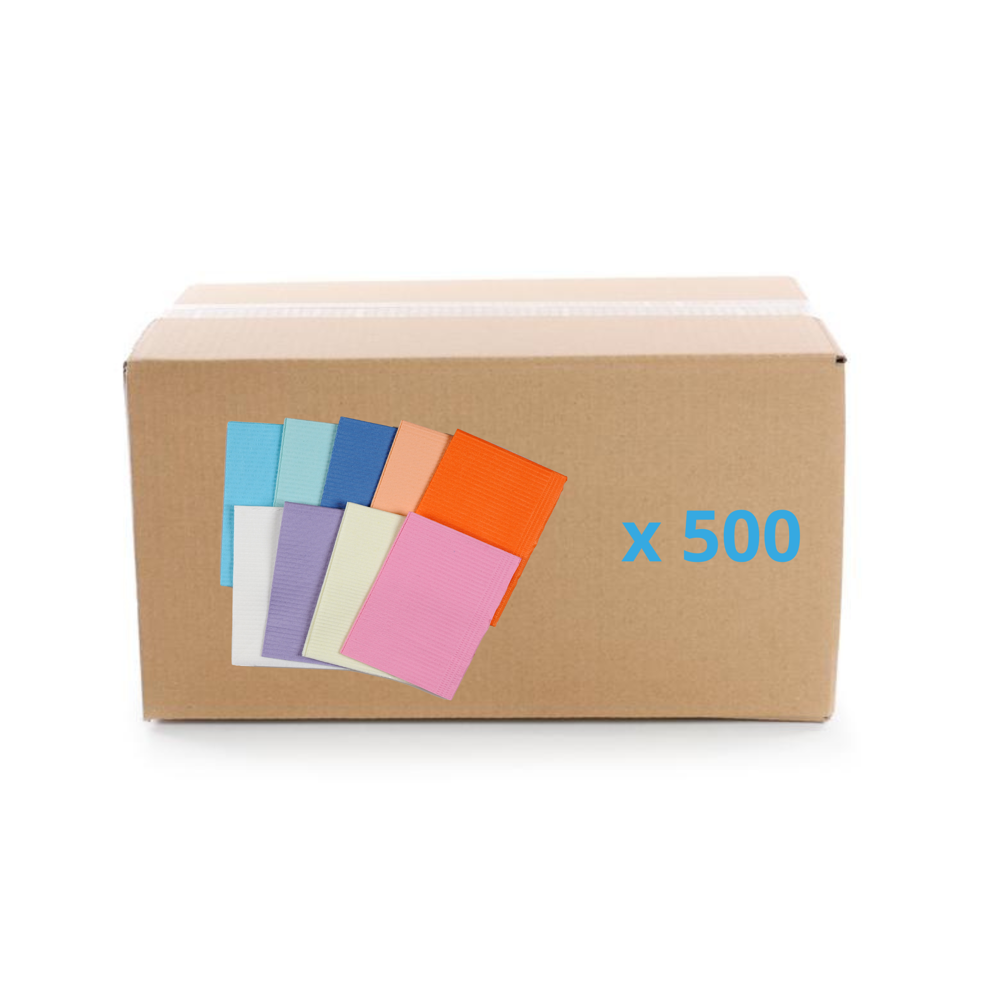 Bavoirs de protection plastifié - Carton de 500 unités - 33 x 48 cm - Medistock