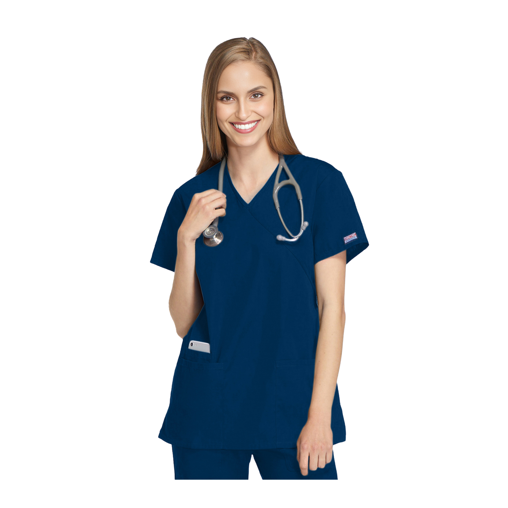 Bayonne - Tunique médicale - Effet cache-coeur  - Manches courtes - Femme - 72 cm - Cherokee - My Médical