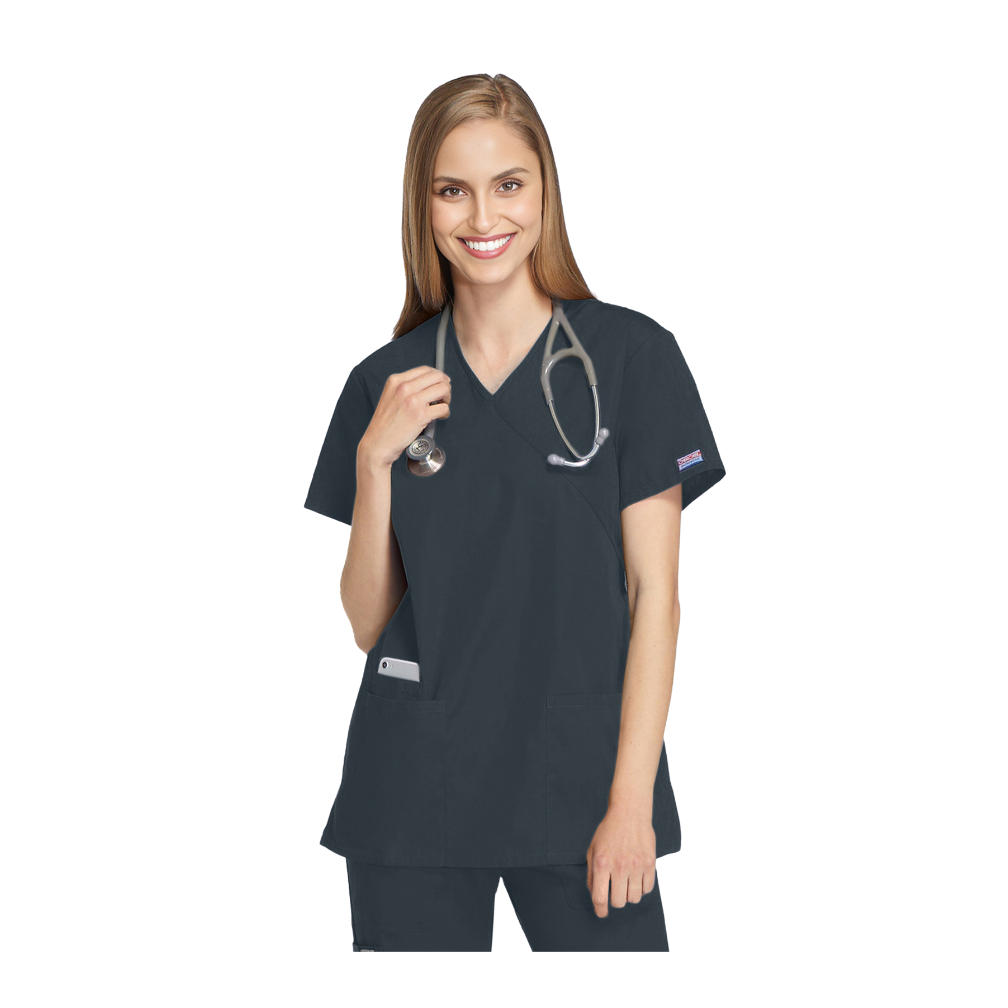 Bayonne - Tunique médicale - Effet cache-coeur  - Manches courtes - Femme - 72 cm - Cherokee - My Médical