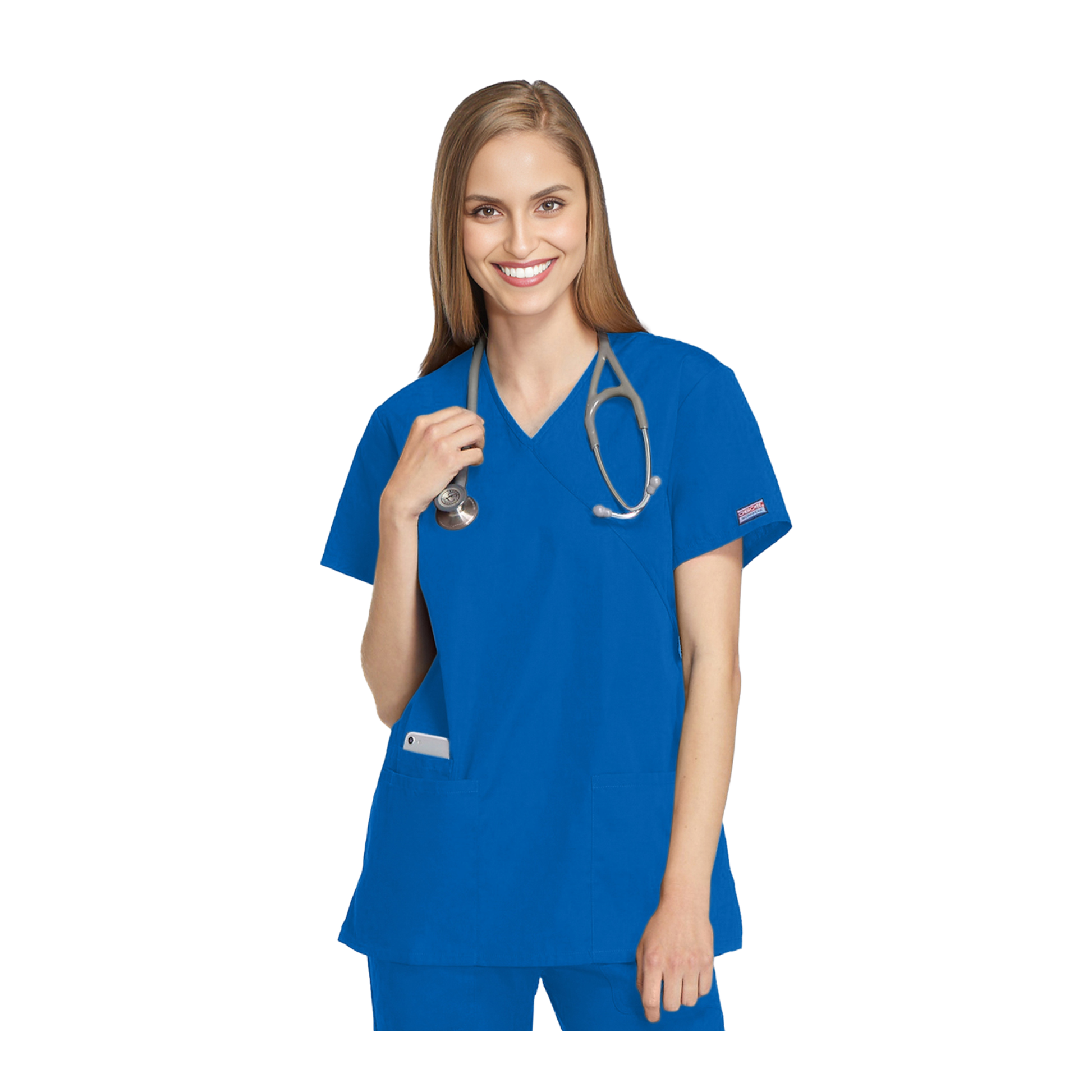 Bayonne - Tunique médicale - Effet cache-coeur  - Manches courtes - Femme - 72 cm - Cherokee - My Médical