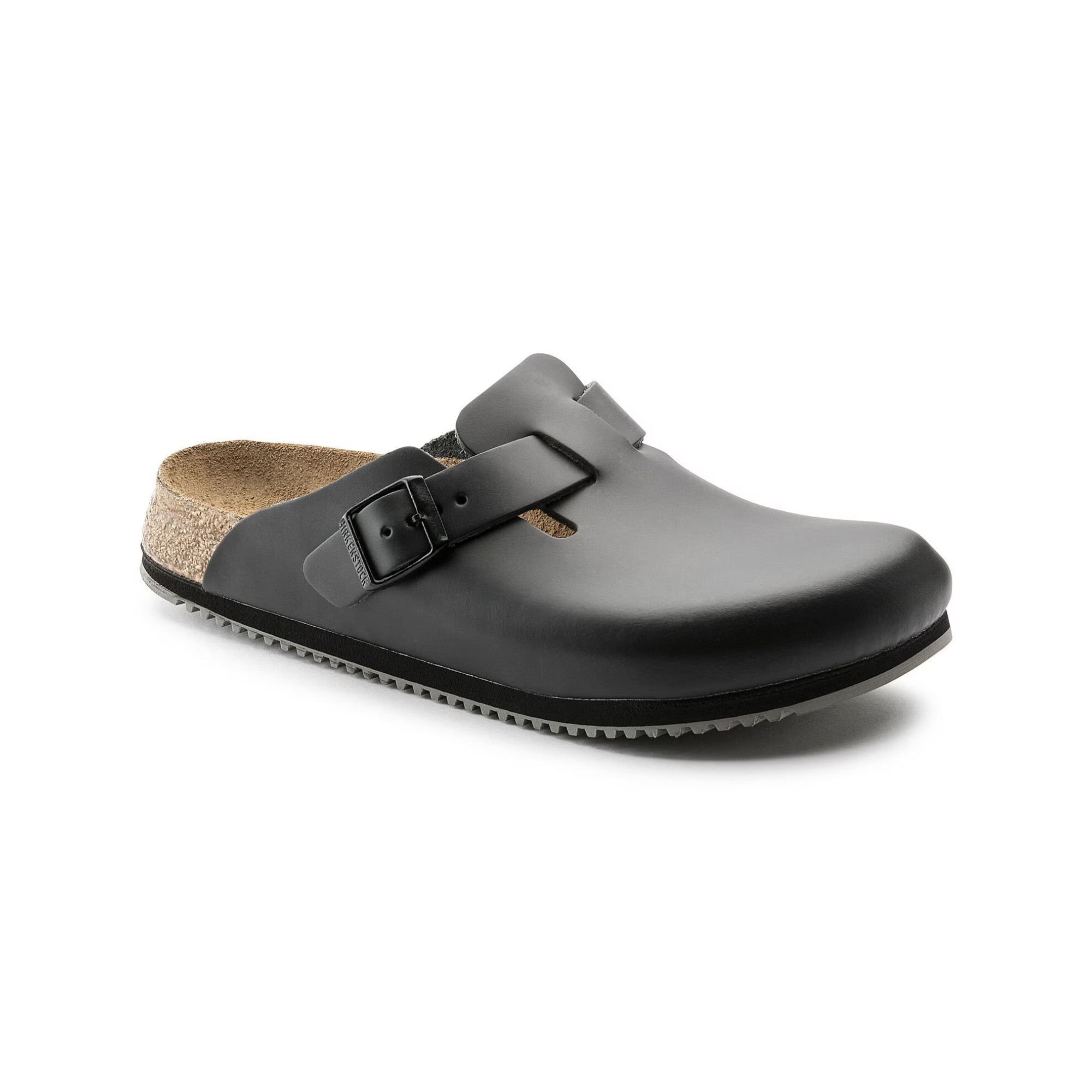 Boston Super Grip - Sabot Cuir naturel - Birkenstock Birkenstock  Noir-Étroite-48