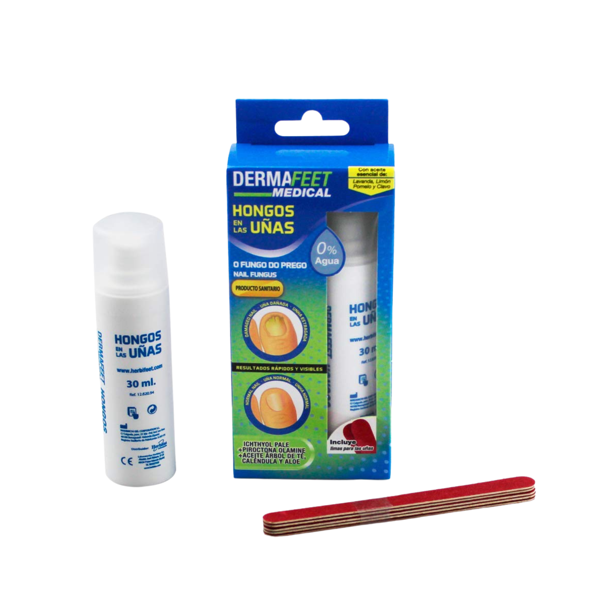 Dermafeet - Aceite fuerte descolorido o uñas amarillas - 30 ml - DermaFeet