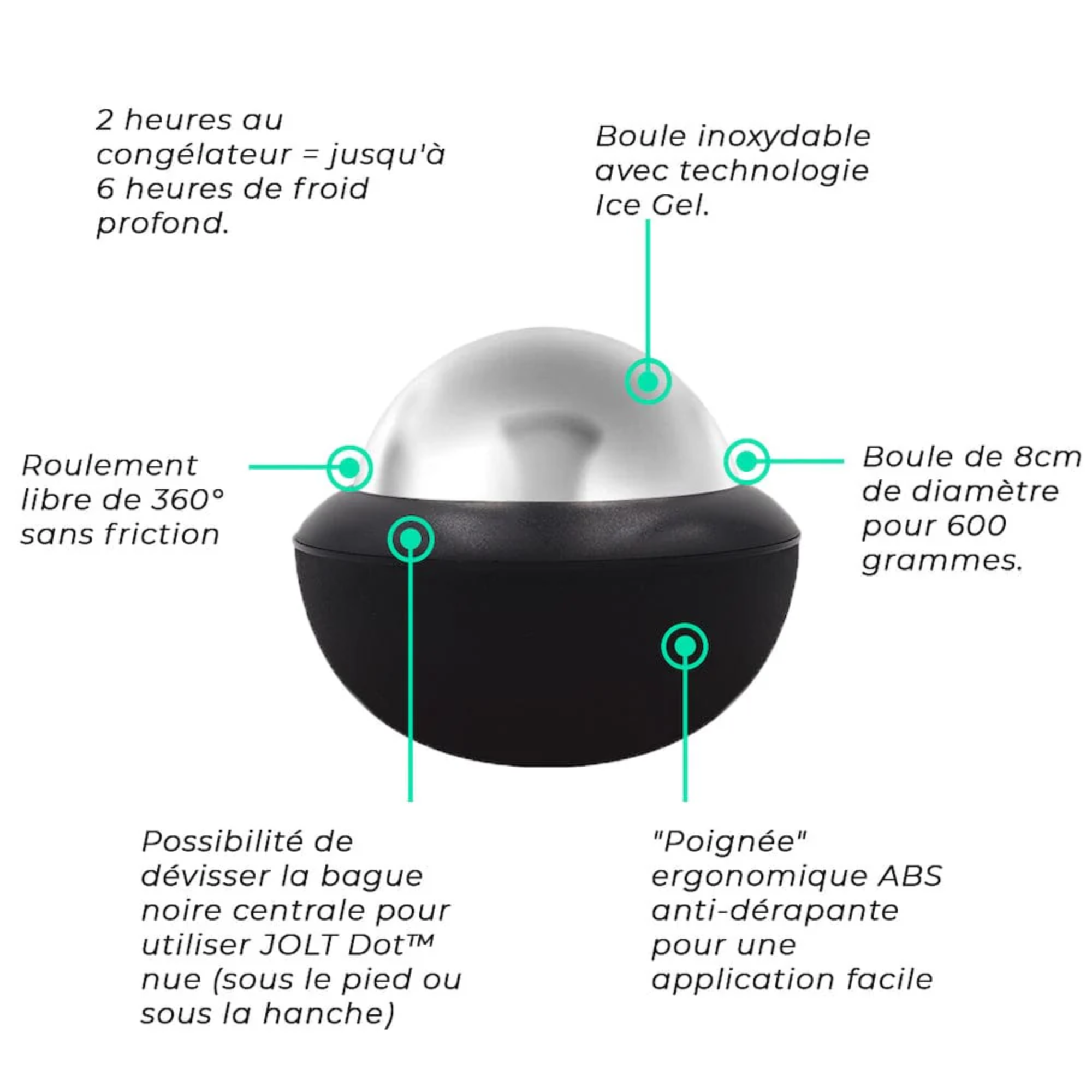 Dot - Boule de massage 2 en 1 - Ø 8 cm - Jolt