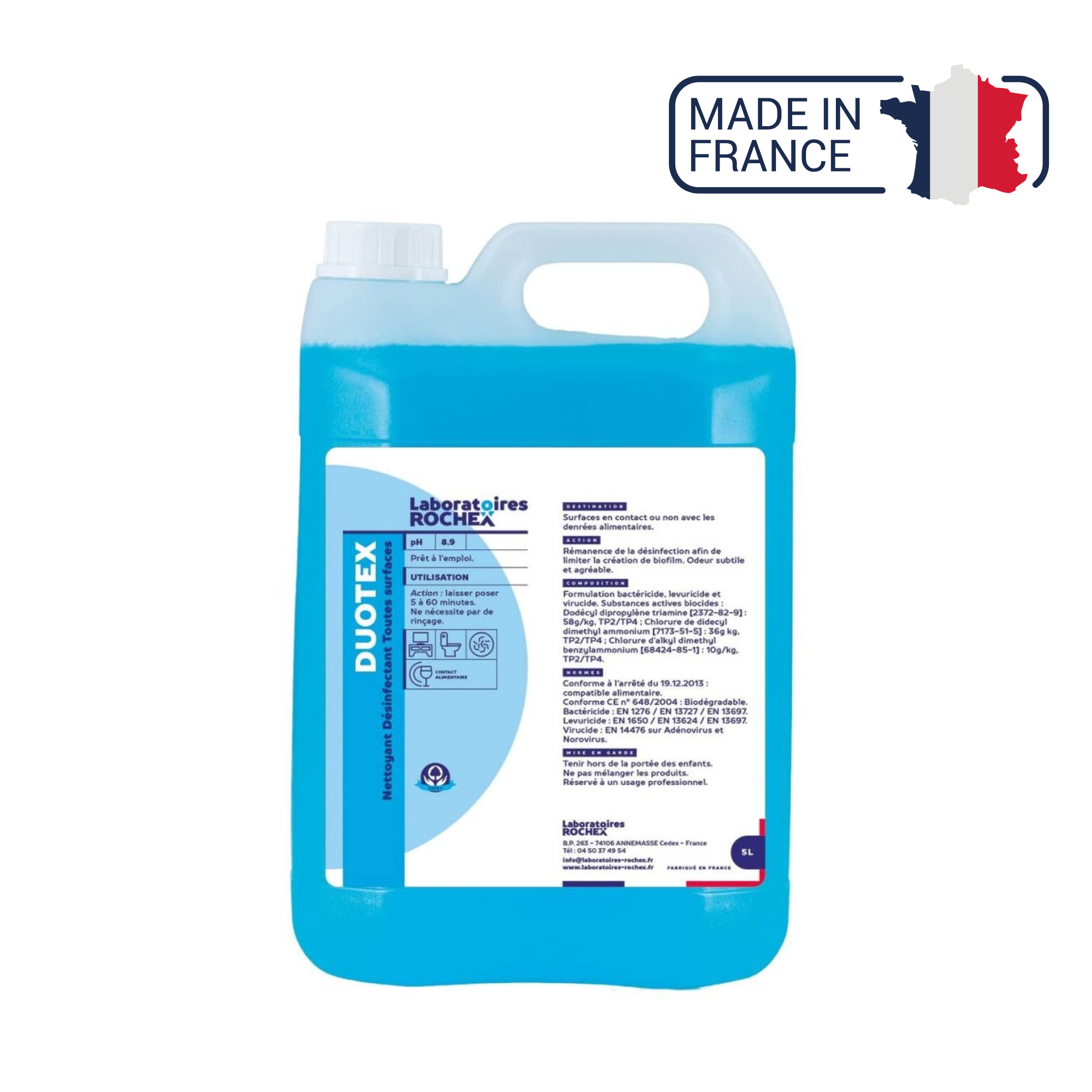 Duotex - Détergent désinfectant sans aldéhyde - 2 contenances