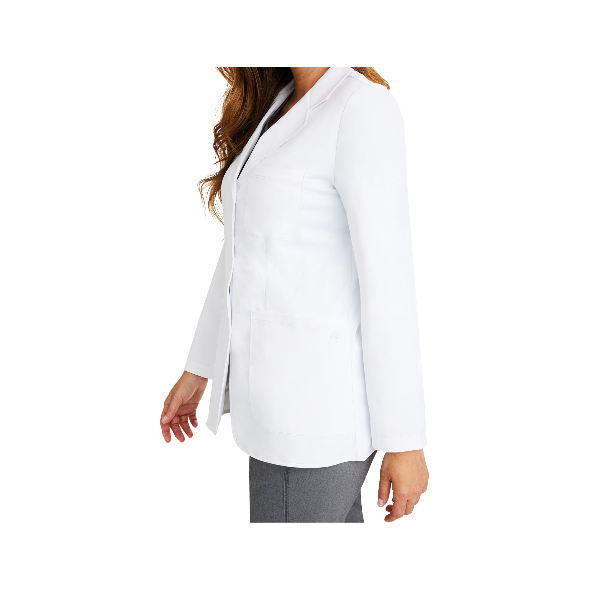 Manche Longue Blouses Medicales Femme Blouse Blanche à Pressions