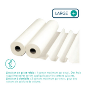 6 rolls of large, smooth white examination sheets - 135 sizes - 67 x 38 cm 