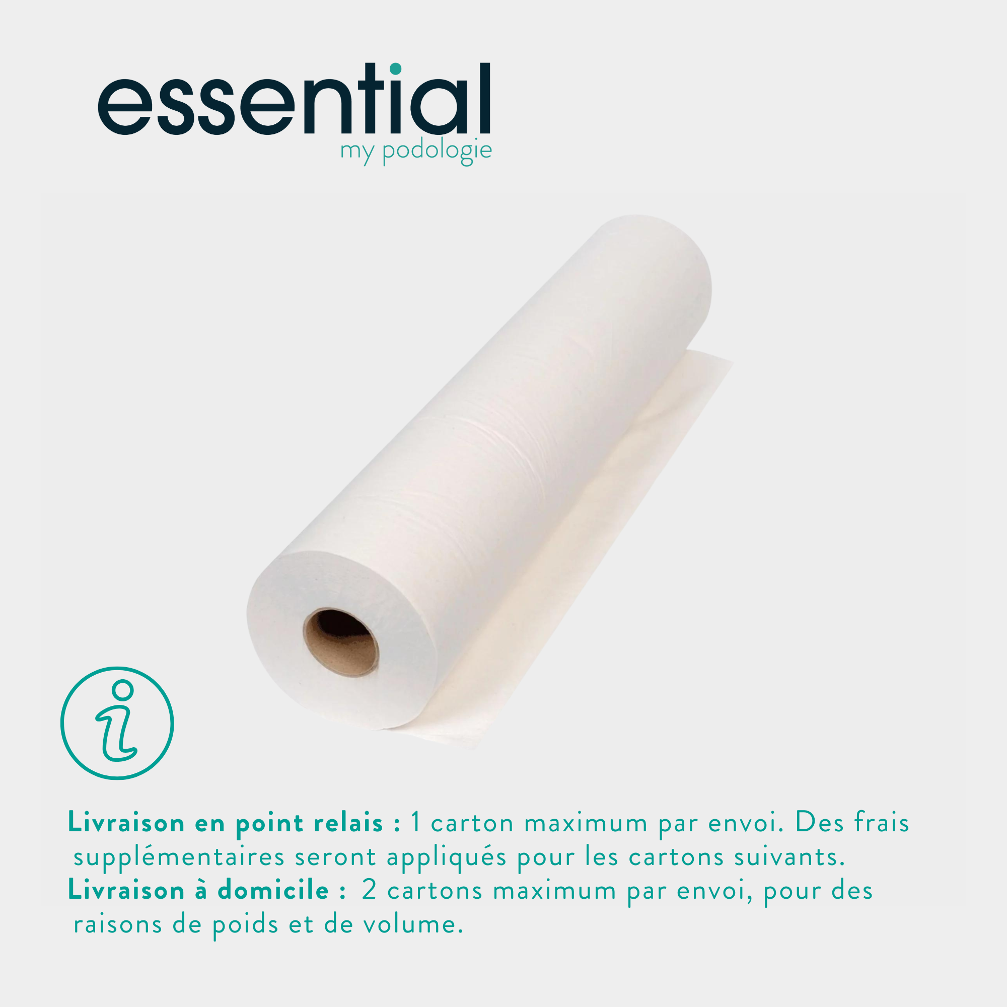 9 rouleaux Draps d'examen blancs lisses - 135 formats - 50 x 35 cm