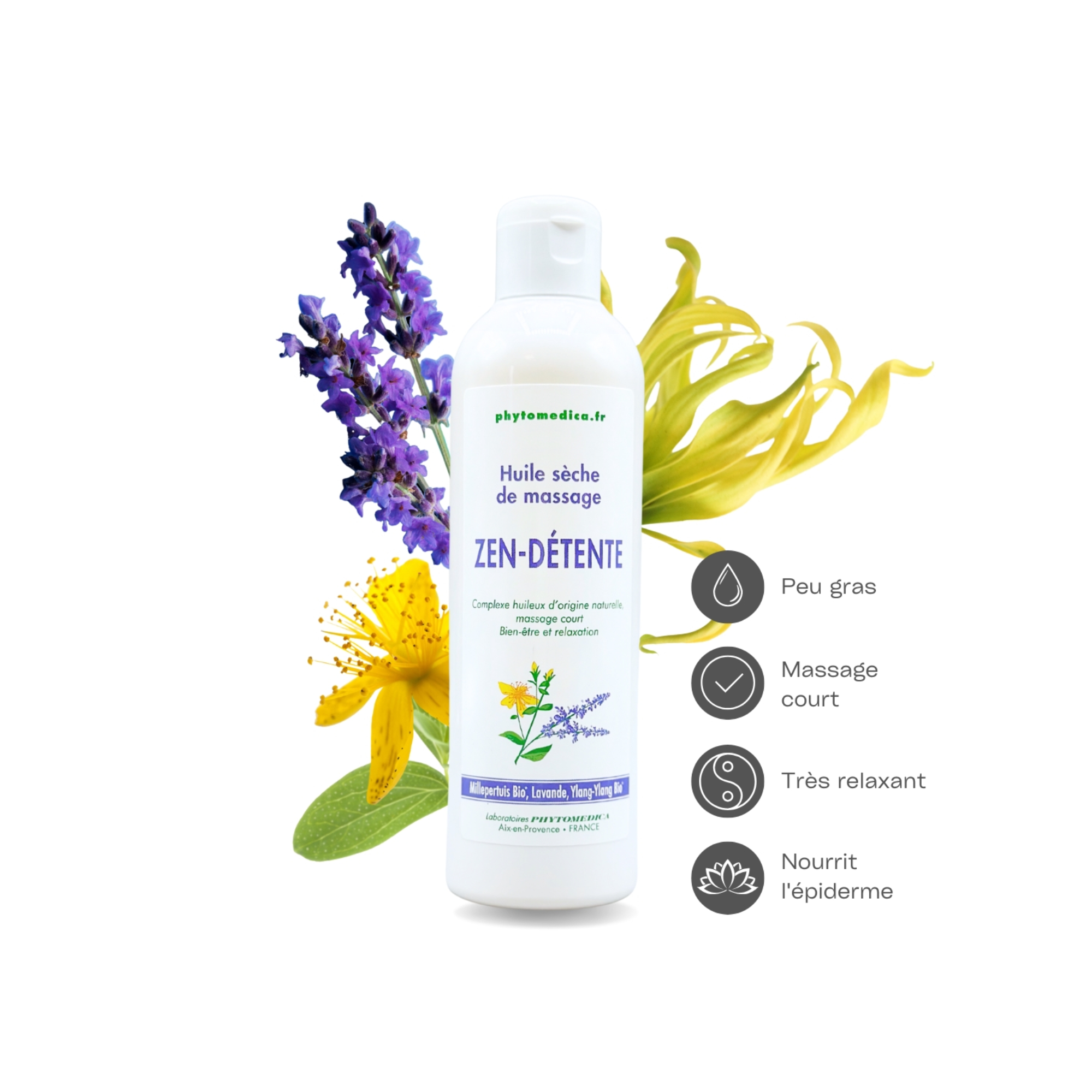 Huile sèche massage Zen-Détente - deux contenances - Phytomedica - My Médical