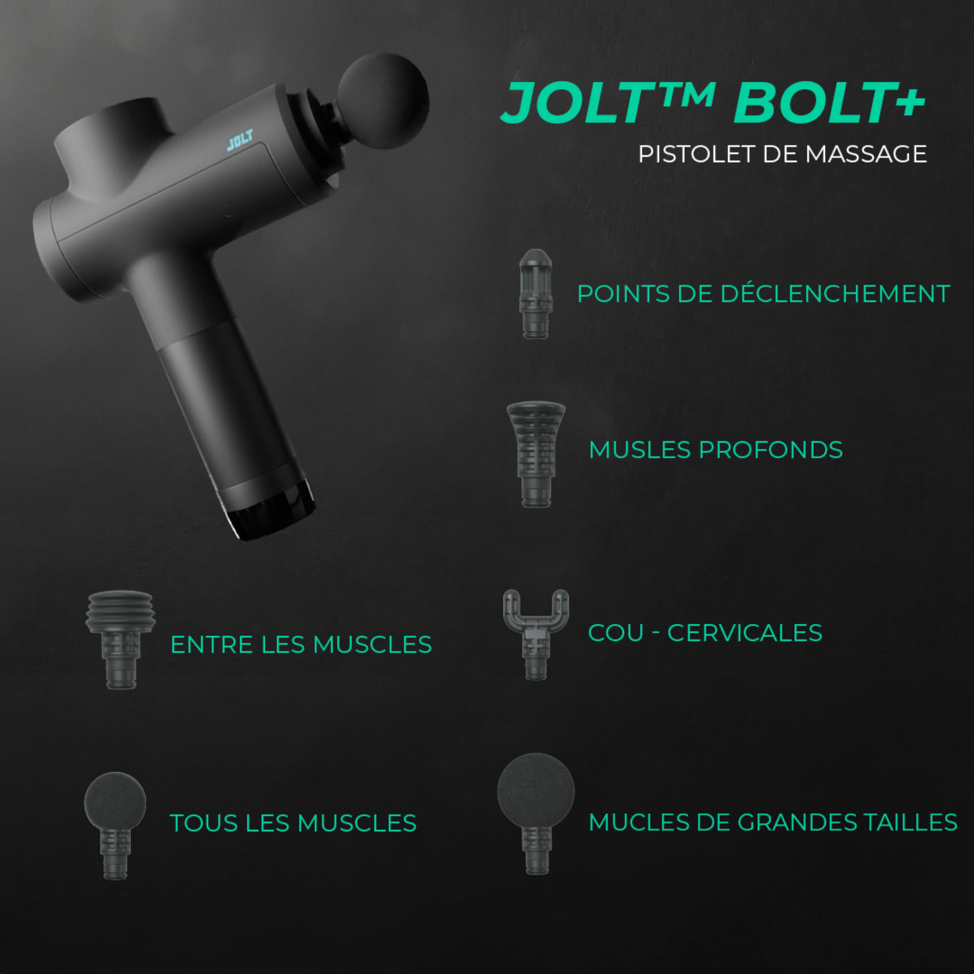 Jolt Bolt+ Pistolet de massage - Jolt