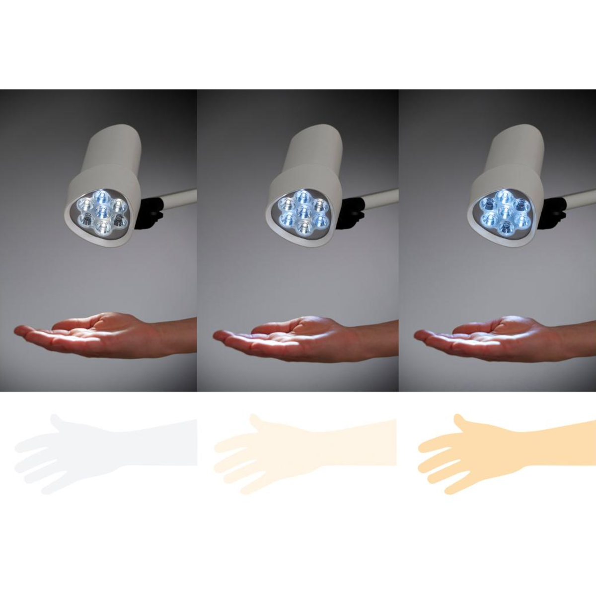 Lampe d'examen - Bras fixe ou flexible - 50 000 lux - Halux N50 - Waldmann