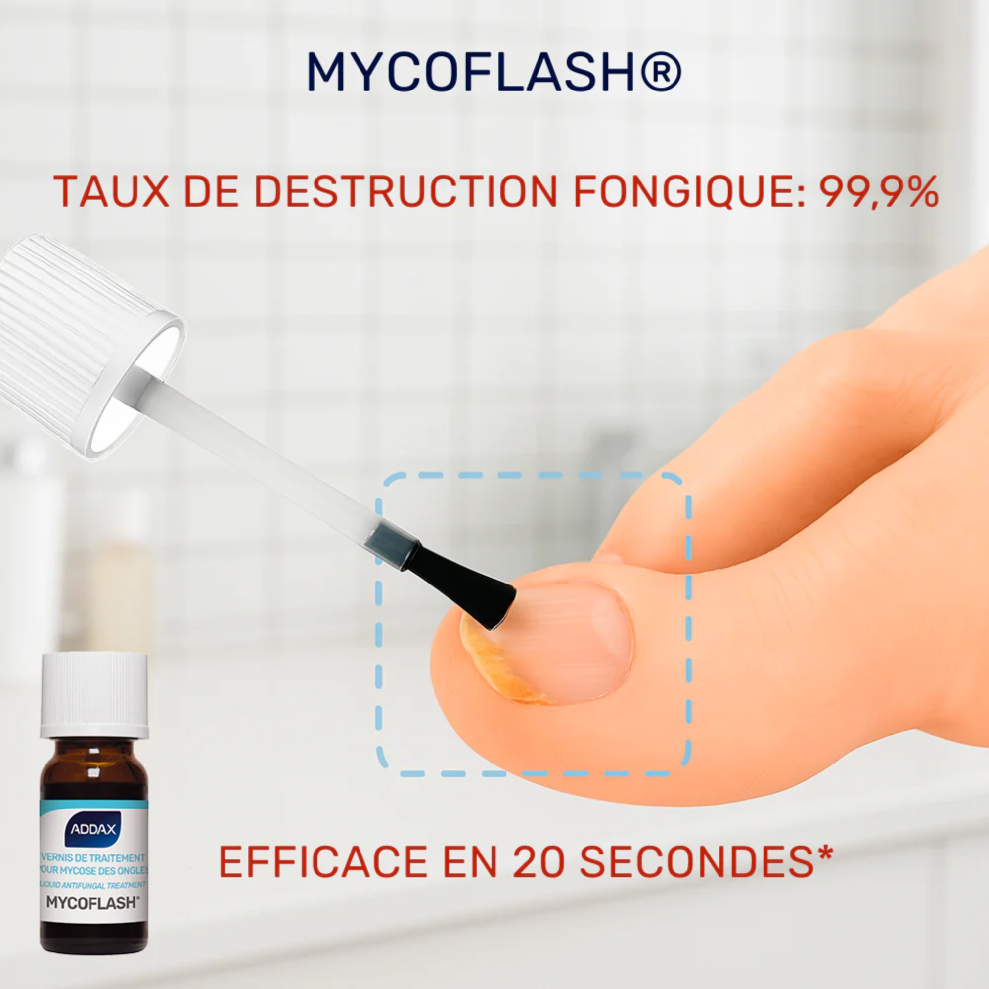 MYCOFLASH® Vernis - Traitement Mycoses des ongles - 5 ml - Laboratoire Addax