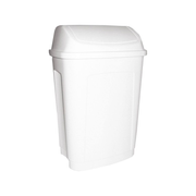 Basic plastic trash can 50L White