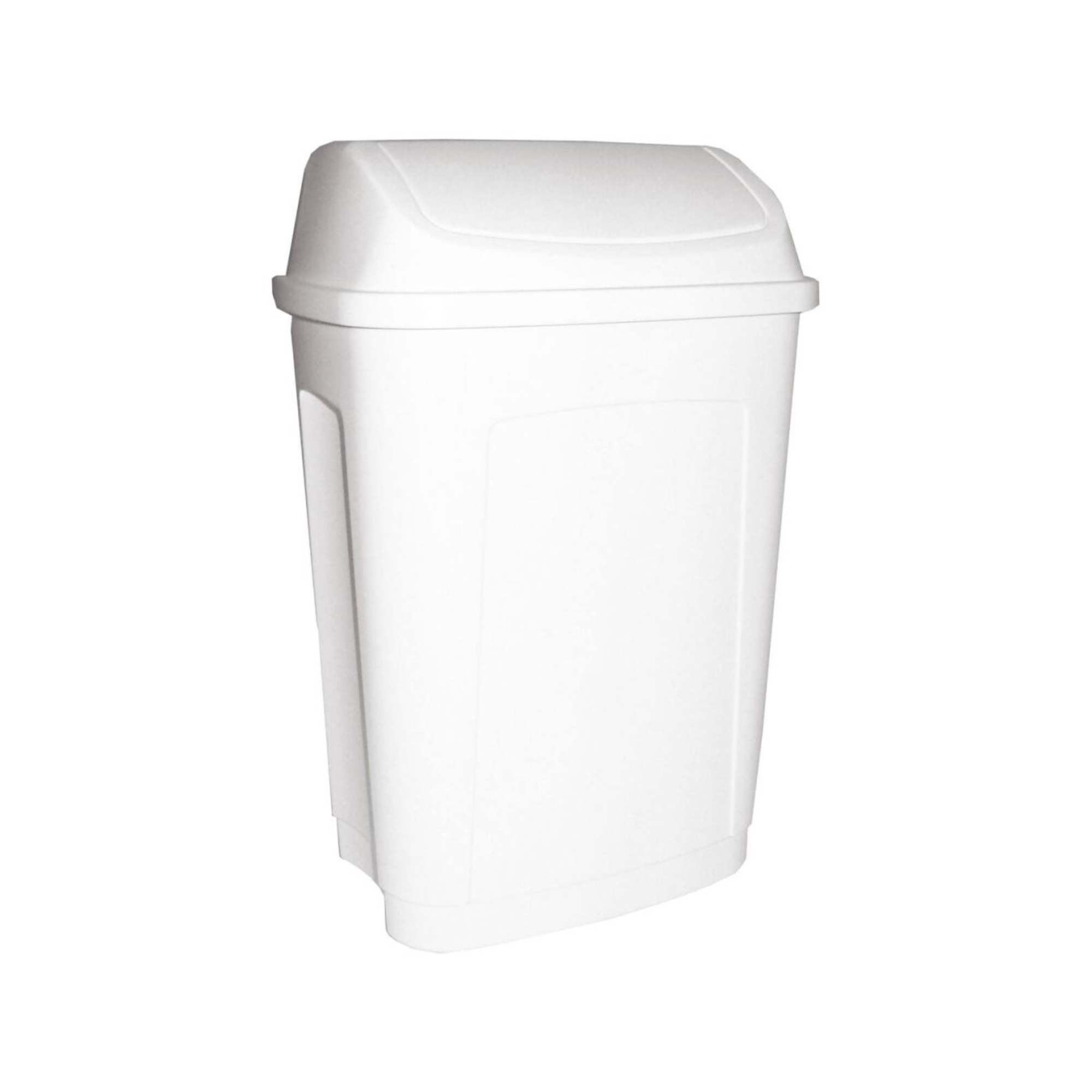 Basic plastic trash can 50L White