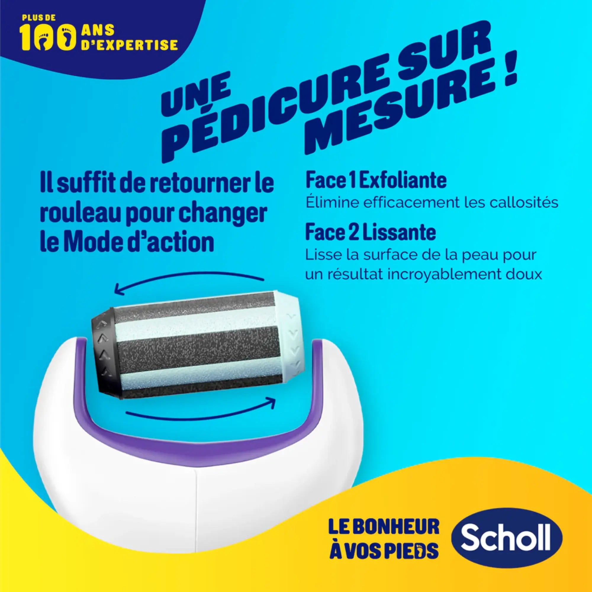 Râpe de Pédicurie Électrique 2 en 1 - Exfoliante et Lissante - Scholl
