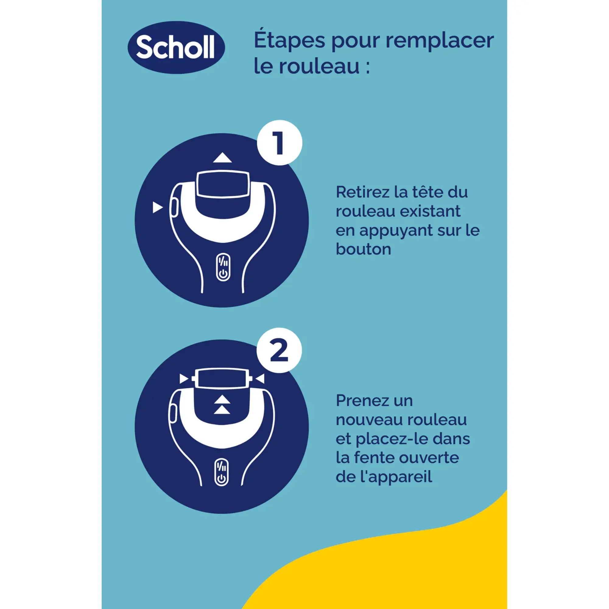 Recharge Rouleau 2 en 1 Exfoliant et Lissant - Râpe de Pédicurie Électrique - Scholl