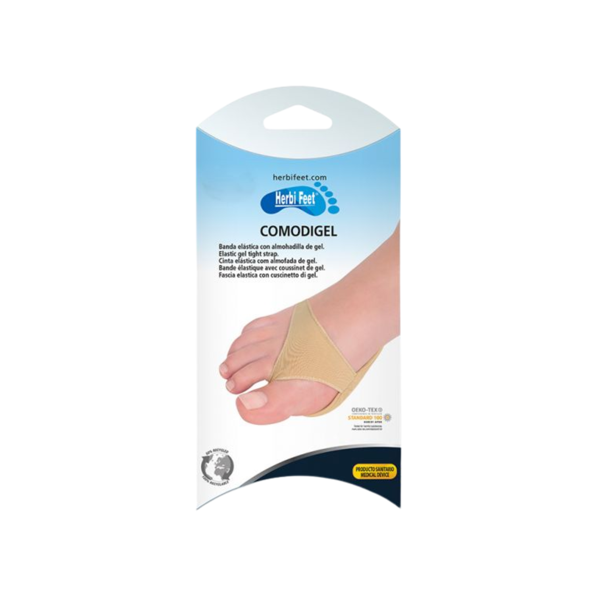 Bande élastique avec coussinet en gel - Disponible en 2 tailles - 1 paire - HerbiFeet - My Médical