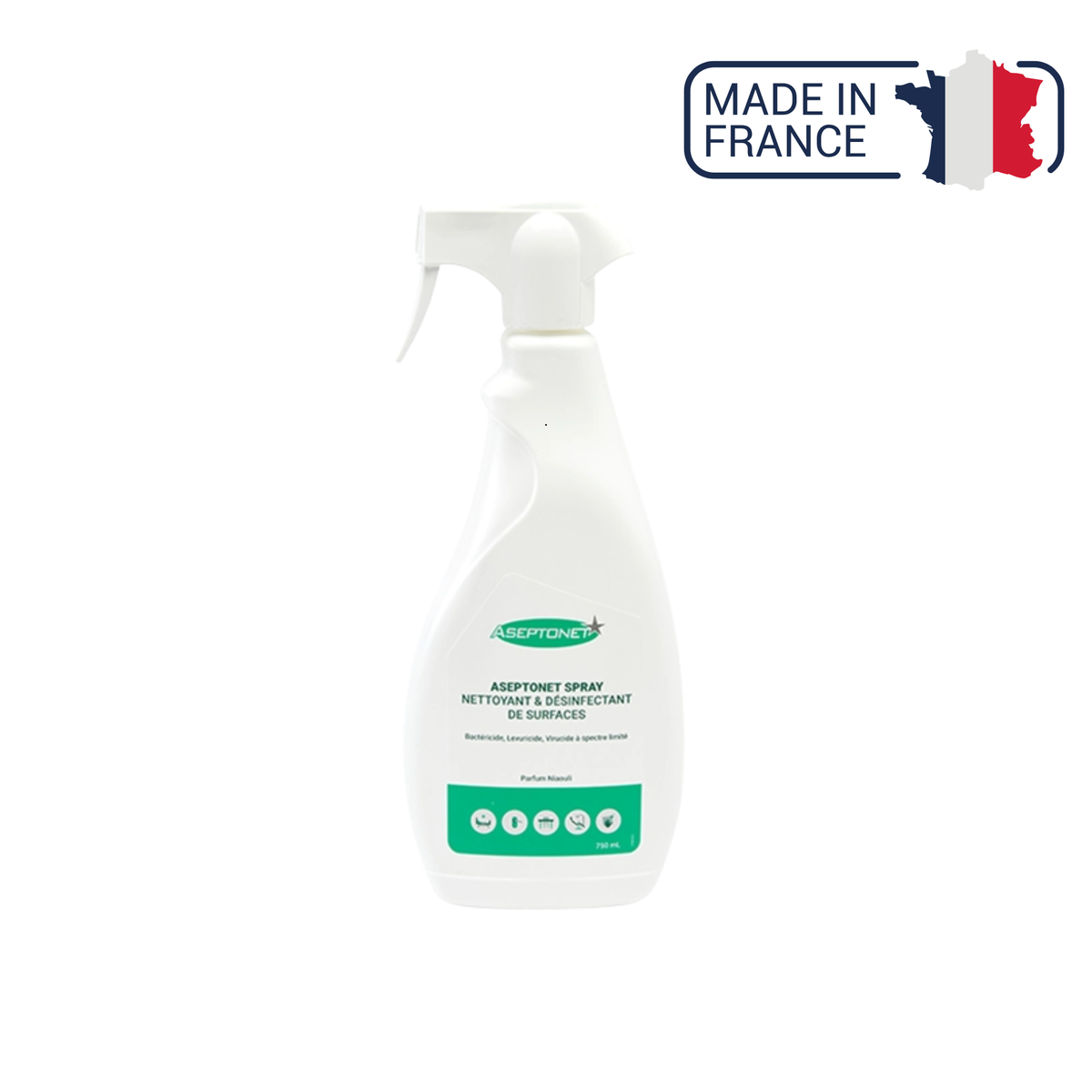 Spray limpiador desinfectante para superficies y dispositivos médicos 750ml - ASEPTONET