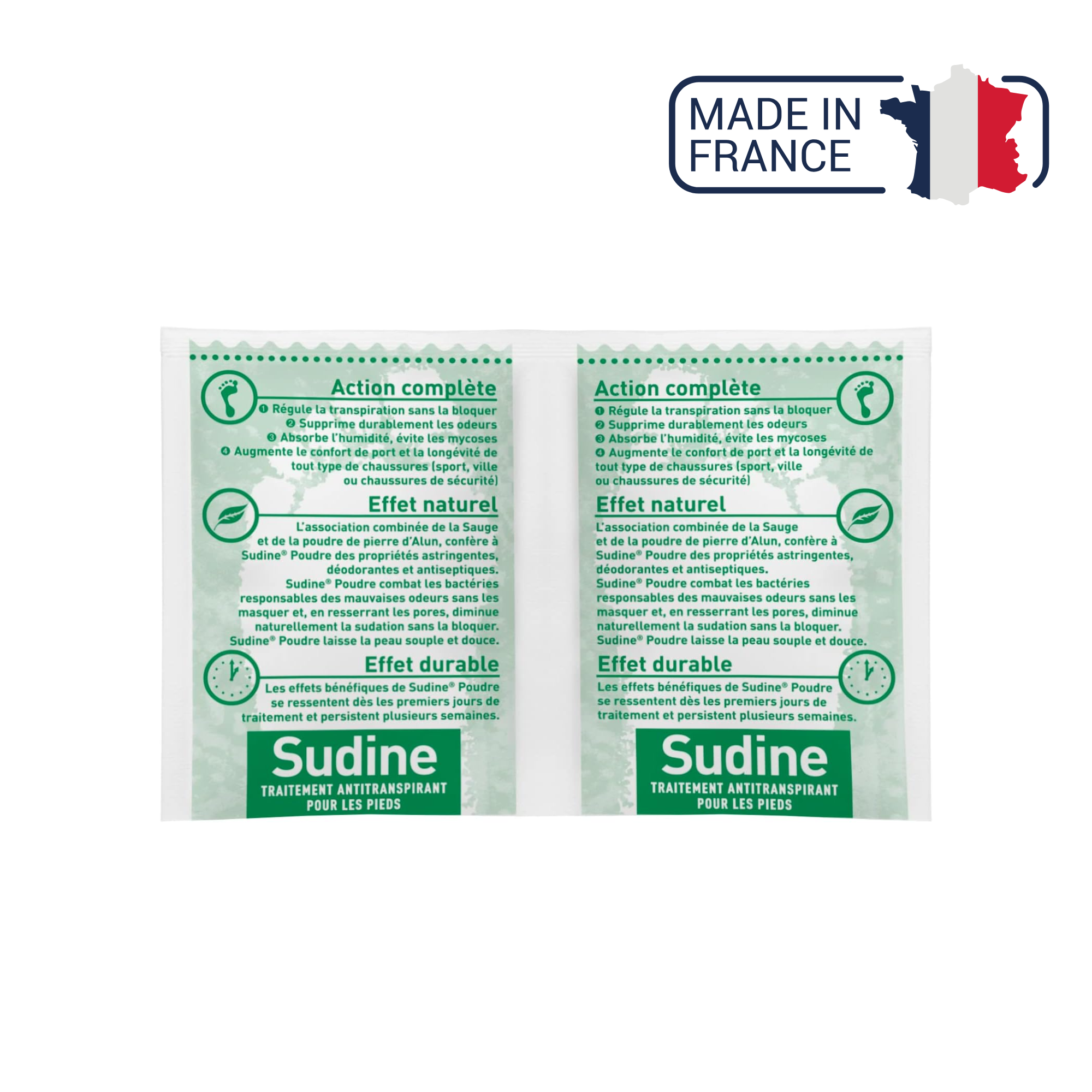 Sudine - Poudre traitement anti-transpirant pour les pieds