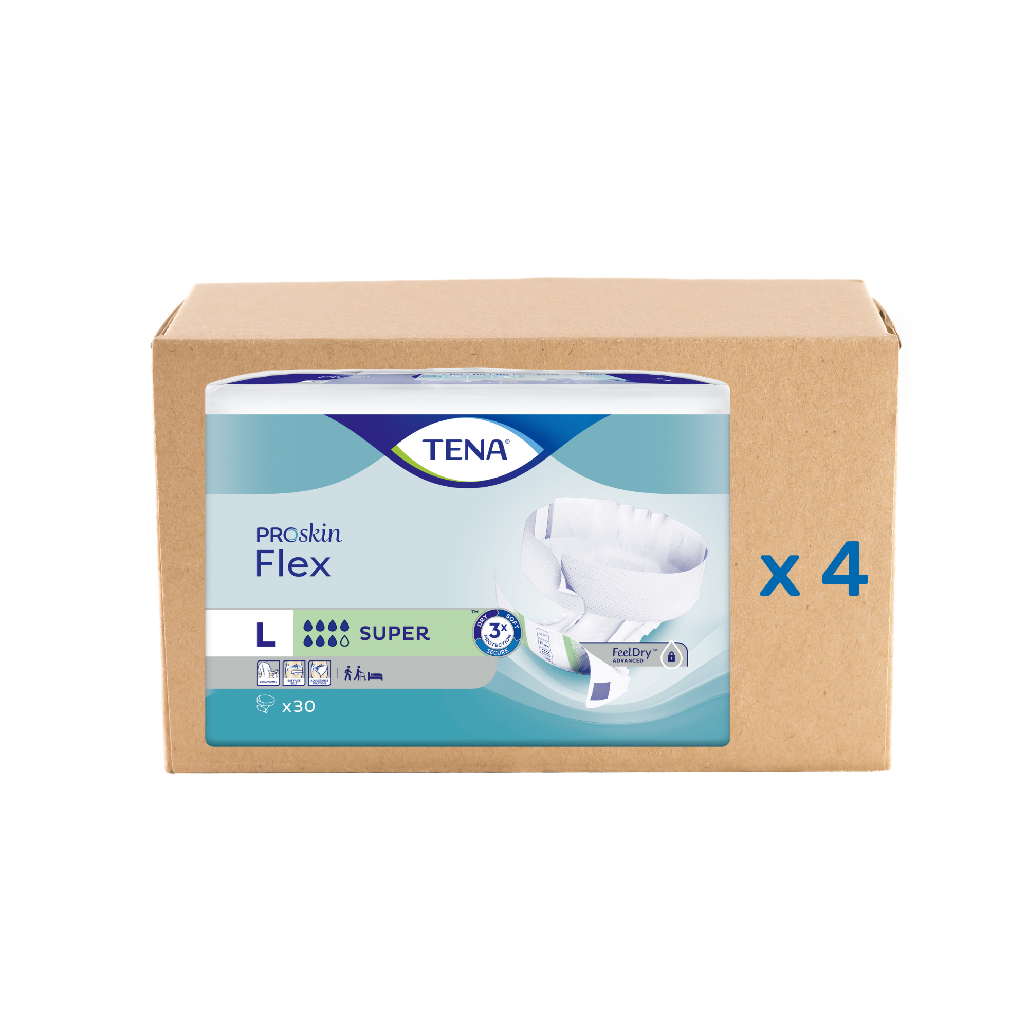 Pack 3x30U Change Tena Flex Proskin - Super 7 gouttes - 4 tailles - Tena