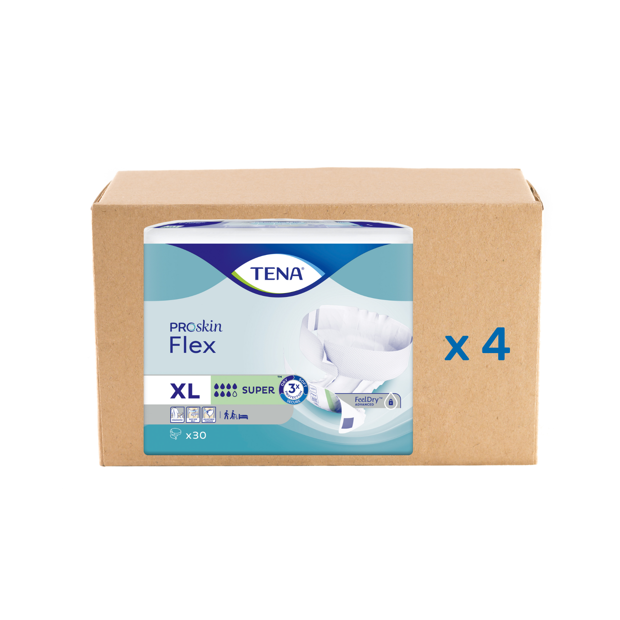Pack 3x30U Change Tena Flex Proskin - Super 7 gouttes - 4 tailles - Tena