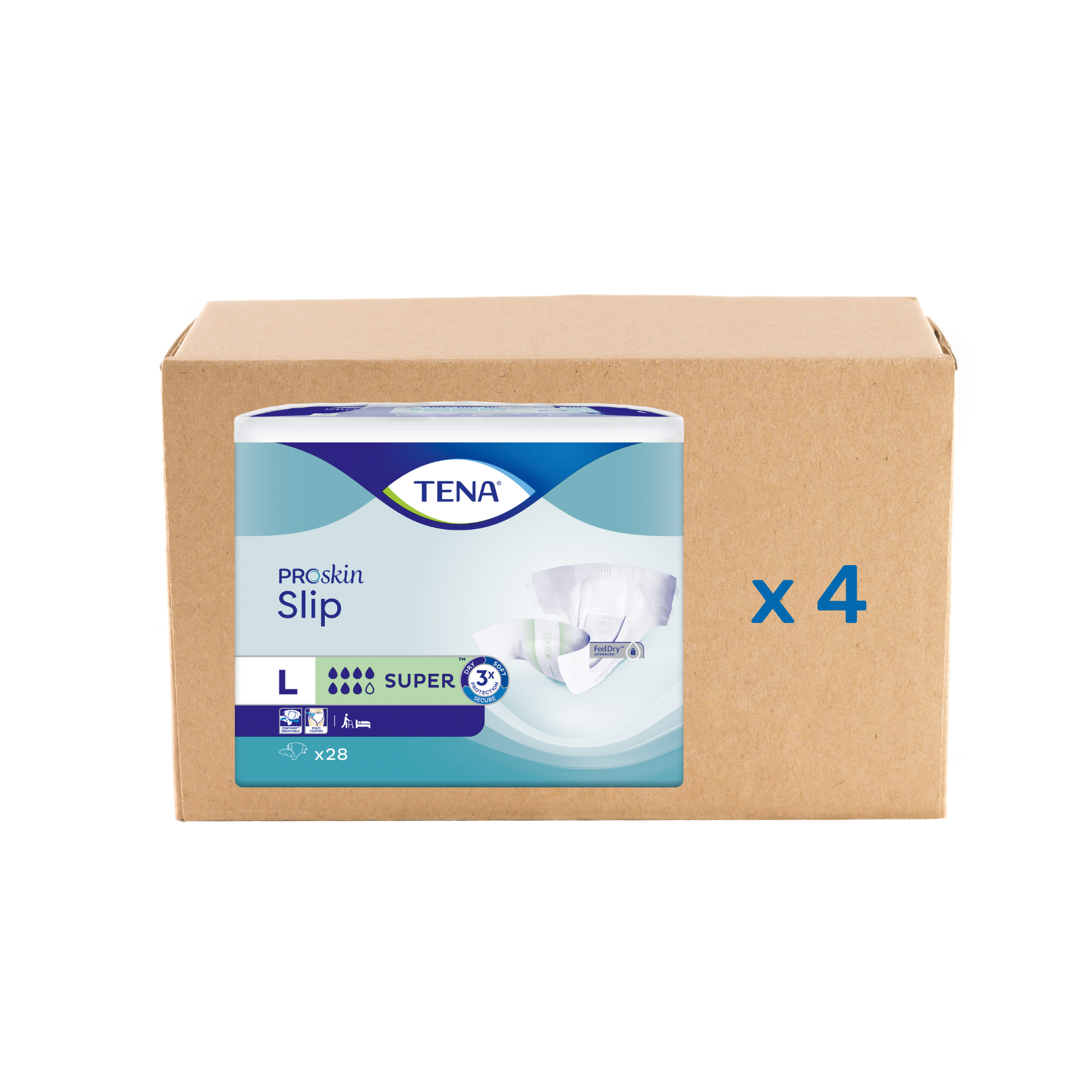 Tena Slip Proskin Super - 7 drops - 4 sizes - Tena