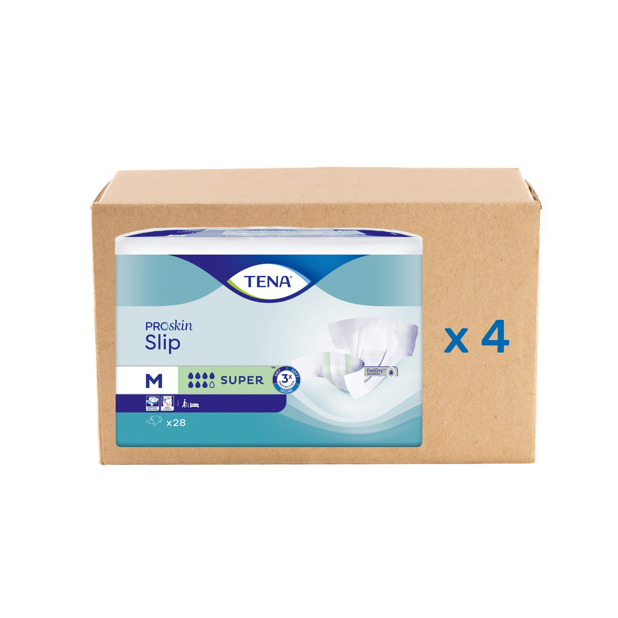 Tena Slip Proskin Super - 7 drops - 4 sizes - Tena