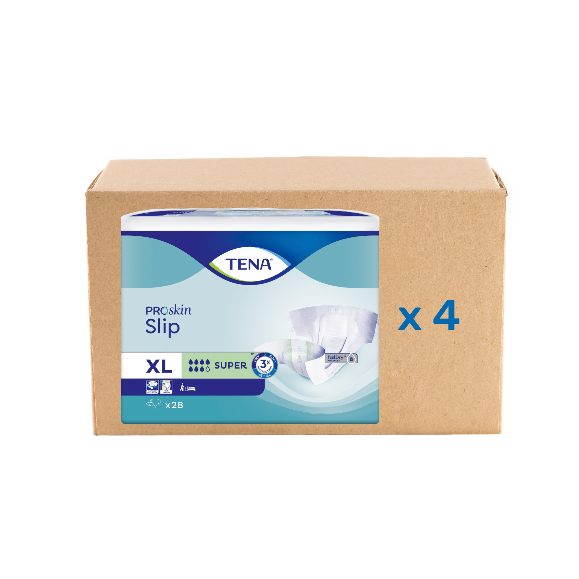 Tena Slip Proskin Super - 7 drops - 4 sizes - Tena