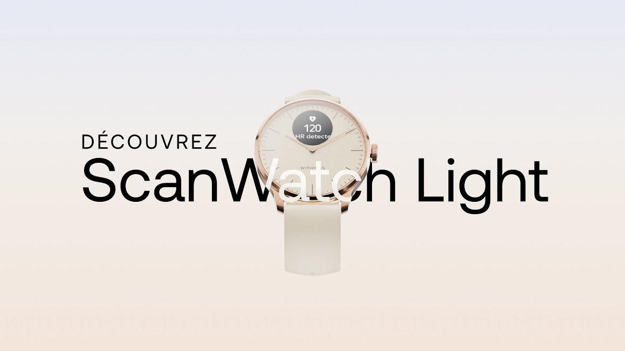 Charger la vidéo : Montre Connectée Hybride - Scanwatch Light - 37 mm - Rose gold - Withings