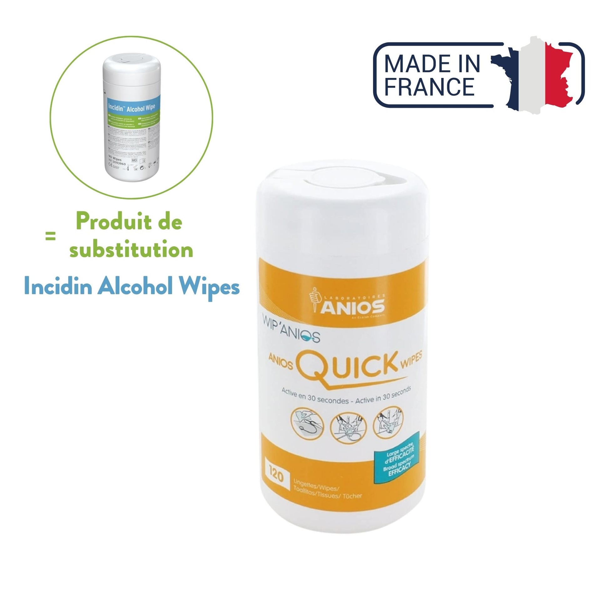 Linget'Anios Quick Wipes - Boite 120 Lingettes - Anios - My Médical